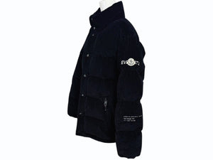 極美品 MONCLER モンクレール FRGMT フラグメント ダウンジャケット コーデュロイ H209U1A00012 M2363 ブラック サイズ00 中古 4b007296