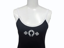 Load image into Gallery viewer, 新品未使用 CHROME HEARTS クロムハーツ HORSESHOE ホースシュー CHプラス キャミソール ブラック ホワイト サイズM 中古 4b007297