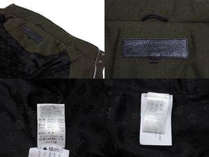 極美品 CHROME HEARTS クロムハーツ STIFF FBRC スティッフ ファブリックダウンジャケット サイズXL クロスボールボタン カーキ 中古 4b007298