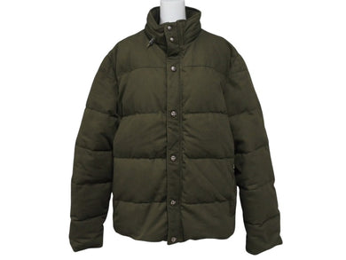 極美品 CHROME HEARTS クロムハーツ STIFF FBRC スティッフ ファブリックダウンジャケット サイズXL クロスボールボタン カーキ 中古 4b007298