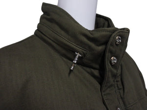 極美品 CHROME HEARTS クロムハーツ STIFF FBRC スティッフ ファブリックダウンジャケット サイズXL クロスボールボタン カーキ 中古 4b007298