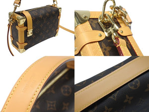 新品同様 LOUISVUITTON ルイヴィトン サイドトランクPM ショルダーバッグ M46815 モノグラムキャンバス ヌメ革 ブラウン ゴールド金具 中古 4b007301