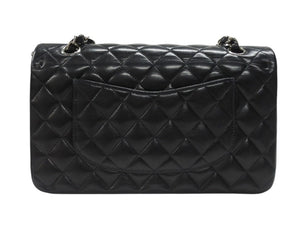 極美品 CHANEL シャネル マトラッセ25 Wフラップ Wチェーンショルダーバッグ 9番台 ラムスキン ココマーク ブラック シルバー金具 中古 4b007305