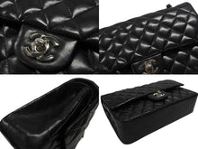 Load image into Gallery viewer, 極美品 CHANEL シャネル マトラッセ25 Wフラップ Wチェーンショルダーバッグ 9番台 ラムスキン ココマーク ブラック シルバー金具 中古 4b007305