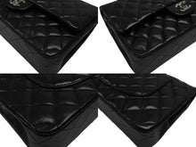 Load image into Gallery viewer, 極美品 CHANEL シャネル マトラッセ25 Wフラップ Wチェーンショルダーバッグ 9番台 ラムスキン ココマーク ブラック シルバー金具 中古 4b007305