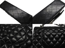 Load image into Gallery viewer, 極美品 CHANEL シャネル マトラッセ25 Wフラップ Wチェーンショルダーバッグ 9番台 ラムスキン ココマーク ブラック シルバー金具 中古 4b007305