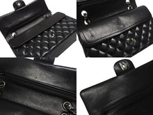 Load image into Gallery viewer, 極美品 CHANEL シャネル マトラッセ25 Wフラップ Wチェーンショルダーバッグ 9番台 ラムスキン ココマーク ブラック シルバー金具 中古 4b007305