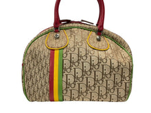Load image into Gallery viewer, 極美品 Christian Dior クリスチャンディオール トロッター ハンドバッグ 08RU 0074 ラスタカラー キャンバス レザーシルバー金具 中古 4b004322