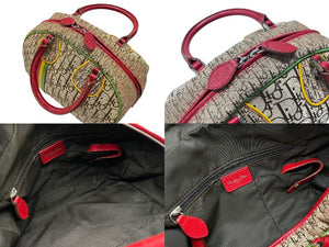 極美品 Christian Dior クリスチャンディオール トロッター ハンドバッグ 08RU 0074 ラスタカラー キャンバス レザーシルバー金具 中古 4b004322