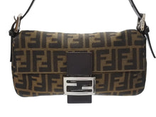 Load image into Gallery viewer, FENDI フェンディ マンマバケット ワンショルダーバッグ 26424 ズッカ柄 キャンバス レザー ブラウン シルバー金具 美品 中古 4b007309