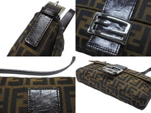 Load image into Gallery viewer, FENDI フェンディ マンマバケット ワンショルダーバッグ 26424 ズッカ柄 キャンバス レザー ブラウン シルバー金具 美品 中古 4b007309