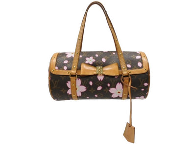 LOUIS VUITTON ルイヴィトン パピヨン ハンドバッグ M92009 モノグラム チェリーブロッサム ブラウン ピンク 村上隆 美品 中古 4b007311
