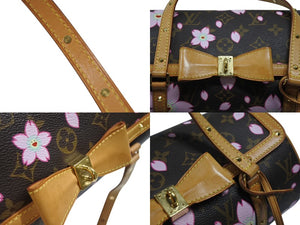 LOUIS VUITTON ルイヴィトン パピヨン ハンドバッグ M92009 モノグラム チェリーブロッサム ブラウン ピンク 村上隆 美品 中古 4b007311