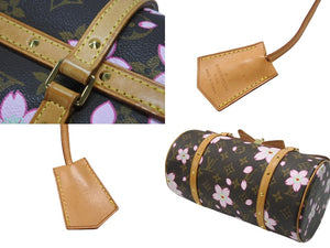 LOUIS VUITTON ルイヴィトン パピヨン ハンドバッグ M92009 モノグラム チェリーブロッサム ブラウン ピンク 村上隆 美品 中古 4b007311