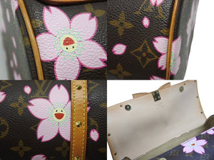 LOUIS VUITTON ルイヴィトン パピヨン ハンドバッグ M92009 モノグラム チェリーブロッサム ブラウン ピンク 村上隆 美品 中古 4b007311