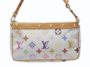 極美品 LOUIS VUITTON ルイヴィトン ポシェット アクセソワール アクセサリーポーチ M92649 モノグラム マルチカラー 村上隆 中古 4b007313