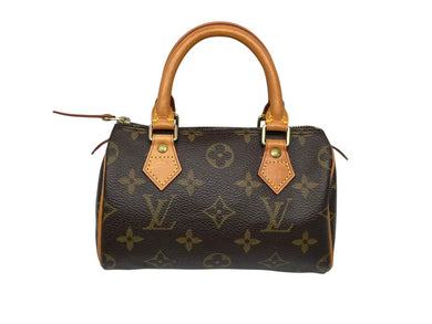 LOUIS VUITTON ルイヴィトン ミニスピーディ ハンドバッグ モノグラム M41534 PVC ブラウン 美品 中古 4b007314