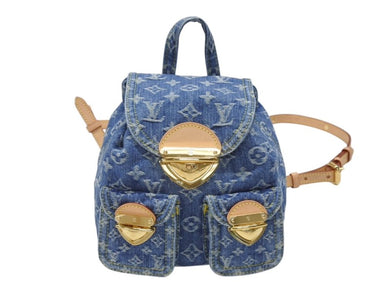 新品同様 LOUISVUITTON ルイヴィトン モノグラム デニム ヴェニス M46836 モノグラム デニム キャンバス ブルー ゴールド金具 中古 4b007316