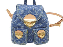 Load image into Gallery viewer, 新品同様 LOUISVUITTON ルイヴィトン モノグラム デニム ヴェニス M46836 モノグラム デニム キャンバス ブルー ゴールド金具 中古 4b007316