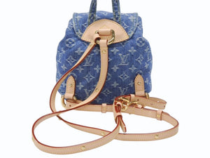 新品同様 LOUISVUITTON ルイヴィトン モノグラム デニム ヴェニス M46836 モノグラム デニム キャンバス ブルー ゴールド金具 中古 4b007316