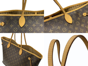 極美品 LOUIS VUITTON ルイヴィトン ネヴァーフル GM ハンドバッグ M40157 ブラウン PVC レザー ゴールド金具 中古 4b007320
