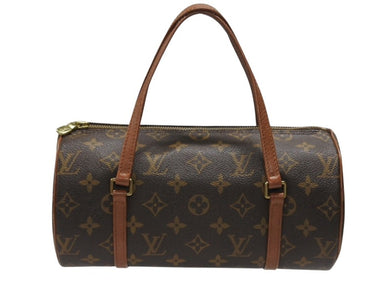 LOUIS VUITTON ルイヴィトン パピヨン26 ハンドバッグ M51386 モノグラム PVC レザー ブラウン ゴールド金具 美品 中古 4b007321