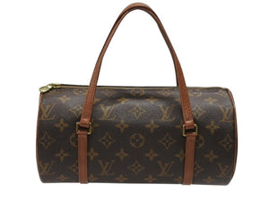 LOUIS VUITTON ルイヴィトン パピヨン26 ハンドバッグ M51386 モノグラム PVC レザー ブラウン ゴールド金具 美品 中古 4b007321
