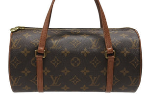 LOUIS VUITTON ルイヴィトン パピヨン26 ハンドバッグ M51386 モノグラム PVC レザー ブラウン ゴールド金具 美品 中古 4b007321