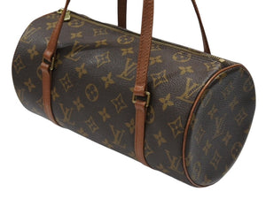 LOUIS VUITTON ルイヴィトン パピヨン26 ハンドバッグ M51386 モノグラム PVC レザー ブラウン ゴールド金具 美品 中古 4b007321