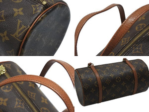 LOUIS VUITTON ルイヴィトン パピヨン26 ハンドバッグ M51386 モノグラム PVC レザー ブラウン ゴールド金具 美品 中古 4b007321
