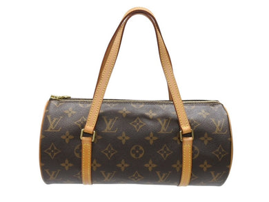 極美品 LOUIS VUITTON ルイヴィトン パピヨン26 ハンドバッグ M51386 モノグラム PVC レザー ブラウン ゴールド金具 中古 4b007322