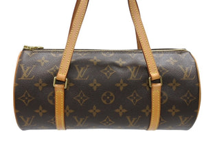 極美品 LOUIS VUITTON ルイヴィトン パピヨン26 ハンドバッグ M51386 モノグラム PVC レザー ブラウン ゴールド金具 中古 4b007322
