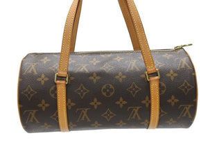 極美品 LOUIS VUITTON ルイヴィトン パピヨン26 ハンドバッグ M51386 モノグラム PVC レザー ブラウン ゴールド金具 中古 4b007322