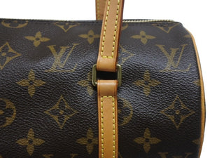 極美品 LOUIS VUITTON ルイヴィトン パピヨン26 ハンドバッグ M51386 モノグラム PVC レザー ブラウン ゴールド金具 中古 4b007322