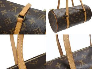 極美品 LOUIS VUITTON ルイヴィトン パピヨン26 ハンドバッグ M51386 モノグラム PVC レザー ブラウン ゴールド金具 中古 4b007322