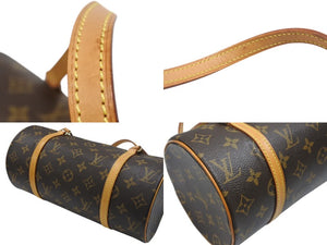 極美品 LOUIS VUITTON ルイヴィトン パピヨン26 ハンドバッグ M51386 モノグラム PVC レザー ブラウン ゴールド金具 中古 4b007322