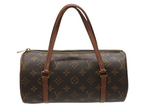 LOUIS VUITTON ルイヴィトン パピヨン26 ハンドバッグ M51386 モノグラム PVC レザー ブラウン ゴールド金具 美品 中古 4b007324