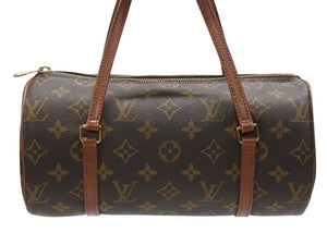 LOUIS VUITTON ルイヴィトン パピヨン26 ハンドバッグ M51386 モノグラム PVC レザー ブラウン ゴールド金具 美品 中古 4b007324