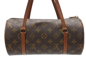 LOUIS VUITTON ルイヴィトン パピヨン26 ハンドバッグ M51386 モノグラム PVC レザー ブラウン ゴールド金具 美品 中古 4b007324