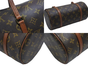 LOUIS VUITTON ルイヴィトン パピヨン26 ハンドバッグ M51386 モノグラム PVC レザー ブラウン ゴールド金具 美品 中古 4b007324