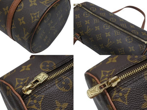 LOUIS VUITTON ルイヴィトン パピヨン26 ハンドバッグ M51386 モノグラム PVC レザー ブラウン ゴールド金具 美品 中古 4b007324