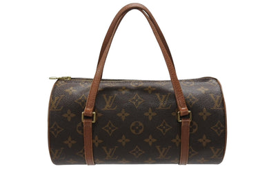 LOUIS VUITTON ルイヴィトン パピヨン26 ハンドバッグ M51386 モノグラム PVC レザー ブラウン ゴールド金具 美品 中古 4b007325