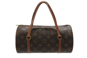 LOUIS VUITTON ルイヴィトン パピヨン26 ハンドバッグ M51386 モノグラム PVC レザー ブラウン ゴールド金具 美品 中古 4b007325