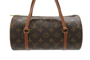 LOUIS VUITTON ルイヴィトン パピヨン26 ハンドバッグ M51386 モノグラム PVC レザー ブラウン ゴールド金具 美品 中古 4b007325