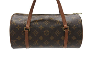 LOUIS VUITTON ルイヴィトン パピヨン26 ハンドバッグ M51386 モノグラム PVC レザー ブラウン ゴールド金具 美品 中古 4b007325