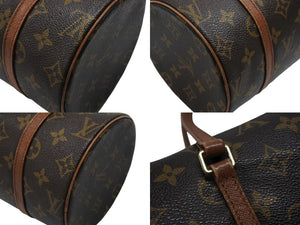 LOUIS VUITTON ルイヴィトン パピヨン26 ハンドバッグ M51386 モノグラム PVC レザー ブラウン ゴールド金具 美品 中古 4b007325
