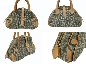 Christian Dior クリスチャンディオール トロッター ダブルサドルバッグ ハンドバッグ PZ0601 カーキ キャンバス 美品 中古 4b007327
