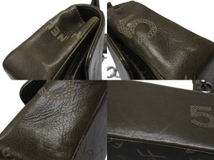 極美品 CHANEL シャネル クルーズライン ワンショルダーバッグ 8番台 ココマーク カーフスキン オリーブ シルバー金具 中古 4b007332