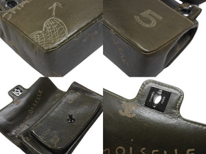 極美品 CHANEL シャネル クルーズライン ワンショルダーバッグ 8番台 ココマーク カーフスキン オリーブ シルバー金具 中古 4b007332