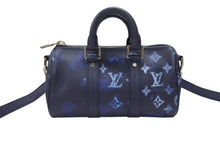 Load image into Gallery viewer, 極美品 LOUIS VUITTON ルイヴィトン 2WAY ウォーターカラー モノグラム ブルー キーポルXS ミニハンドバッグ M57844 中古 4b007334